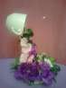 Подарок-сувенир ручной работы парящая чашка "Цветочный водопад"