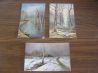 3 почтовые открытки. Живопись.1930 - 40гг