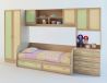 мебель для детской комнаты "Белоснежка 5" с комодом, шкафом и кроватью