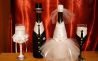 Оформление бутылок и бокалов на свадьбу