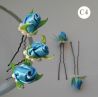 Голубые розы Украшения для волос Ручная работа