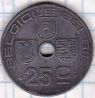 Бельгия 25 сантимов, 1943