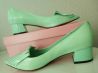 Новые женские туфли Натуральная кожа лак Цвет бирюзовый зеленоватый 35